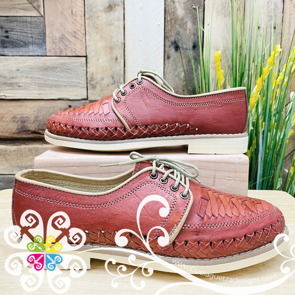Brown Fiesta Tejido - Leather Men Shoes Guelaguetza Designs Brown Fiesta Tejido - Leather Men Shoes Guelaguetza Designs