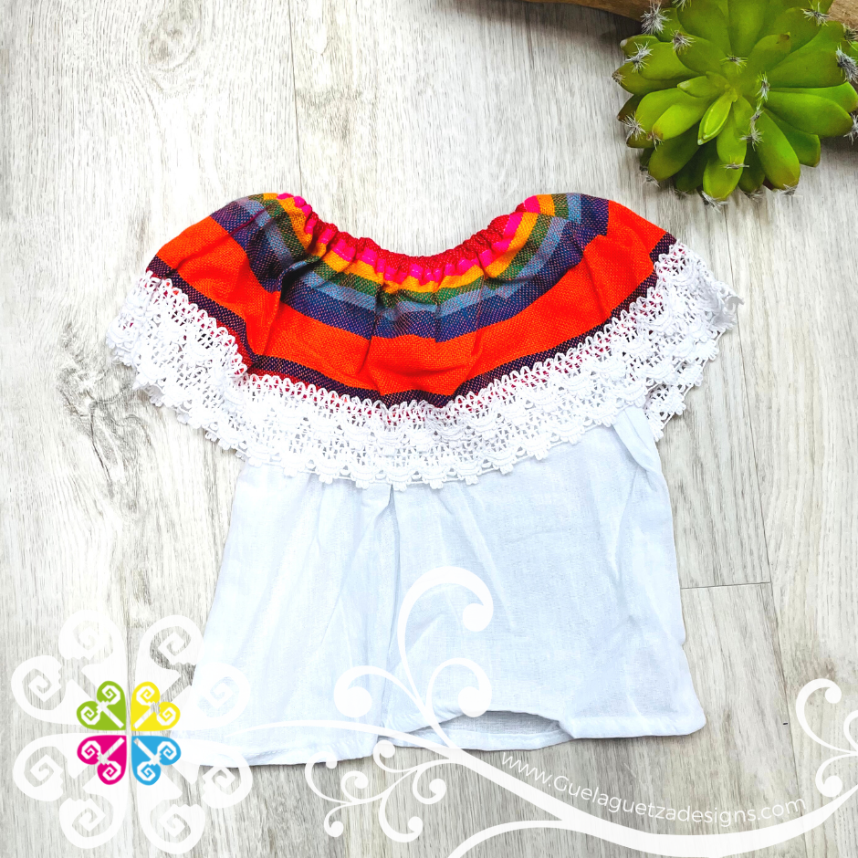 Girls Cambray Campesino Top 0-6 M