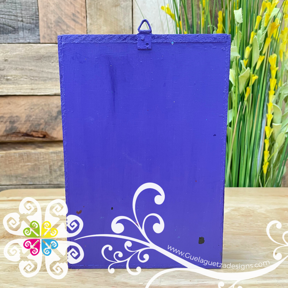 Purple Mexican Gallery Box Decor - Cajita Decorativa Barro Cocido
