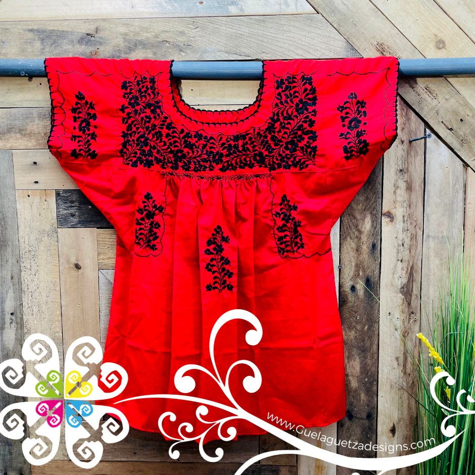 Large Blusa San Antonino Sencilla- Short Sleeve - Embroider Women Top