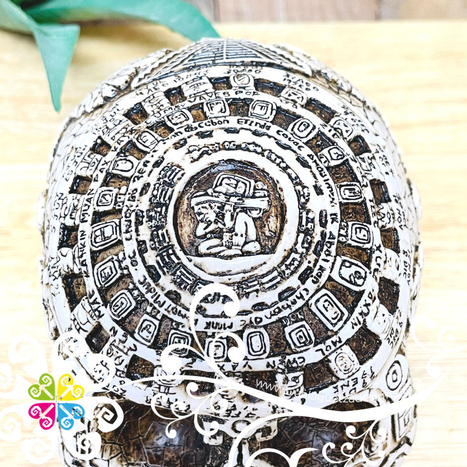 Medium Mayan - Artisan Day of the Dead Resin Skull