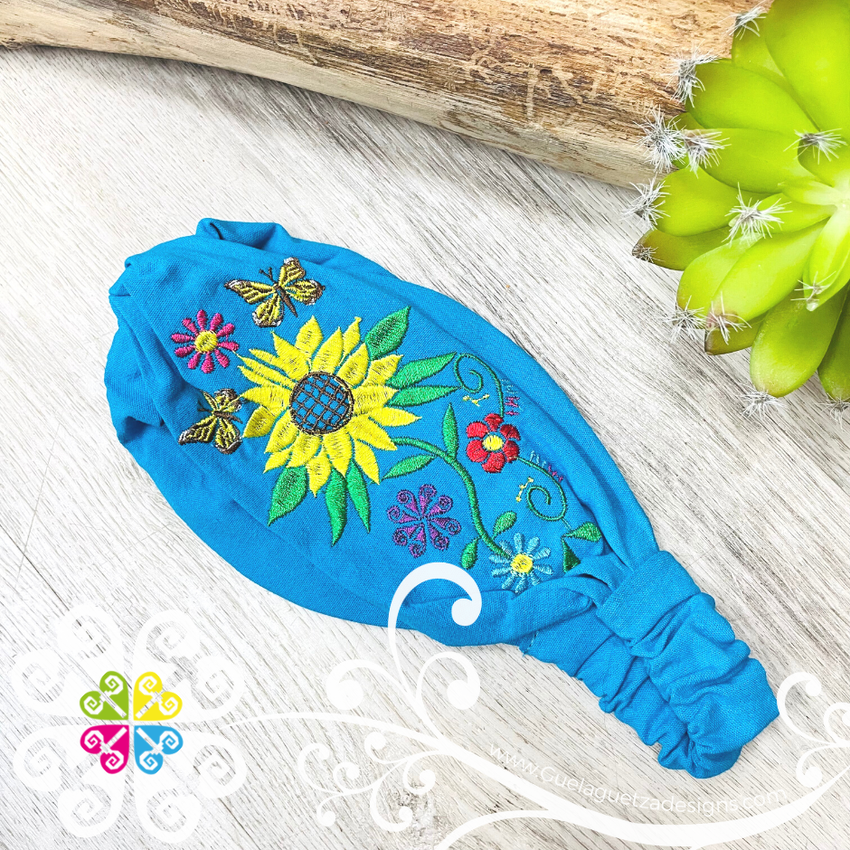Sunflower Embroider Headwrap
