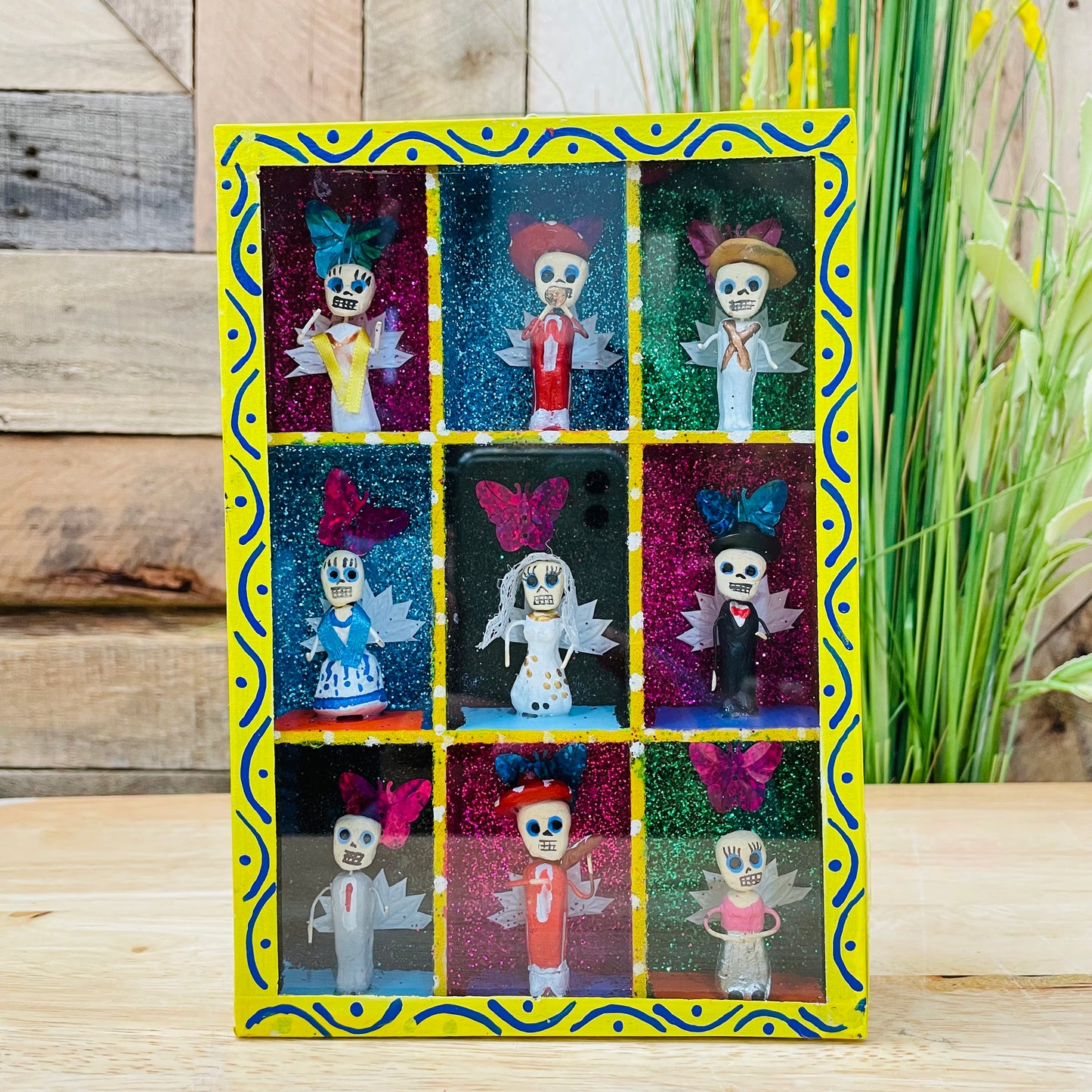 Yellow Mexican Gallery Box Decor - Cajita Decorativa Barro Cocido