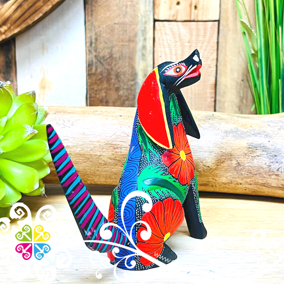 Medium Hound Dog Alebrije- Handcarve Wood Decoration Figure