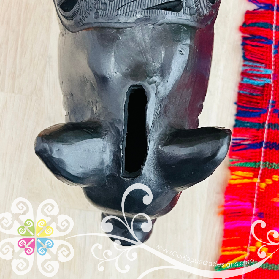 Cute Piggy Figure - Black Clay Oaxaca