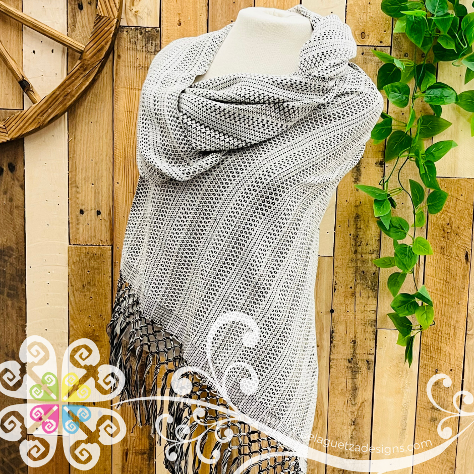 Cotton Woven Scarf- Artisan Pedal Loom Shawl