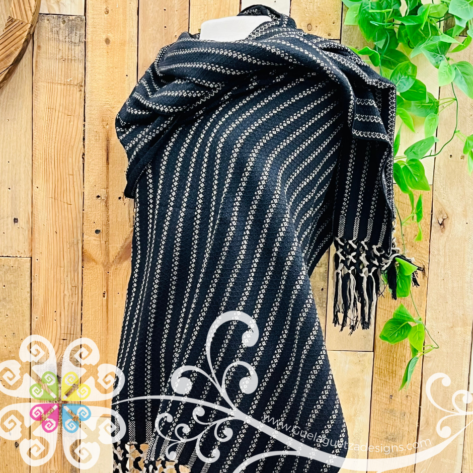 Cotton Woven Scarf- Artisan Pedal Loom Shawl