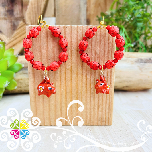 Porki Hoops Clay Earrings - Palm Earrings