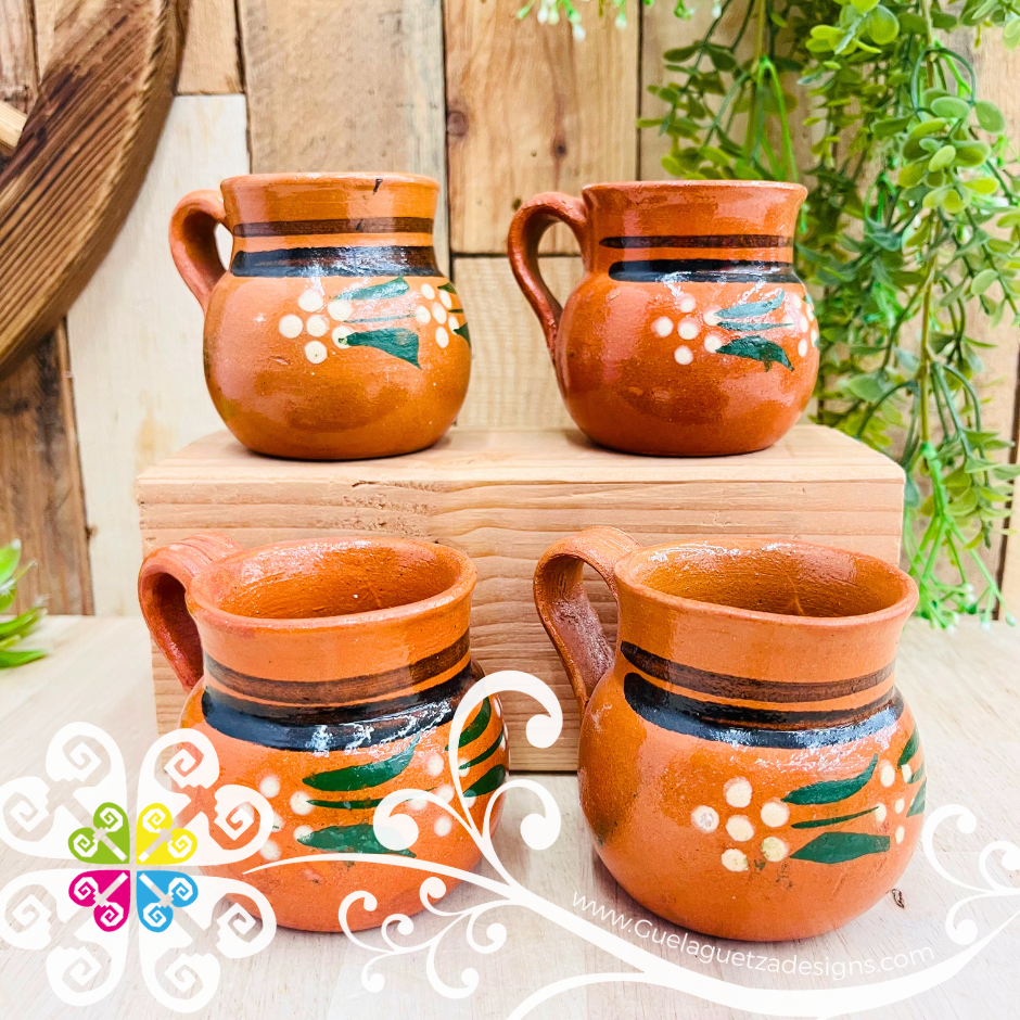 Set of 4 Medium Capula Jarrito - Set Capula Sencillo Clay Mug