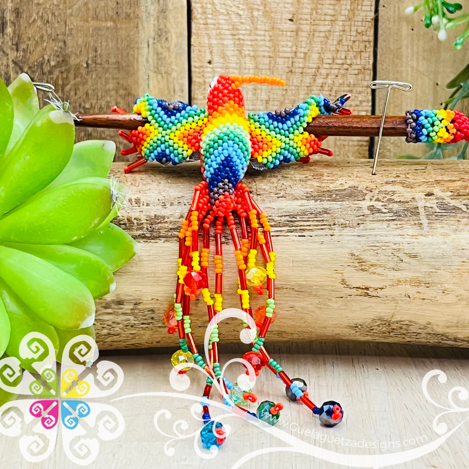 Hummingbird Beaded Hair Brooch