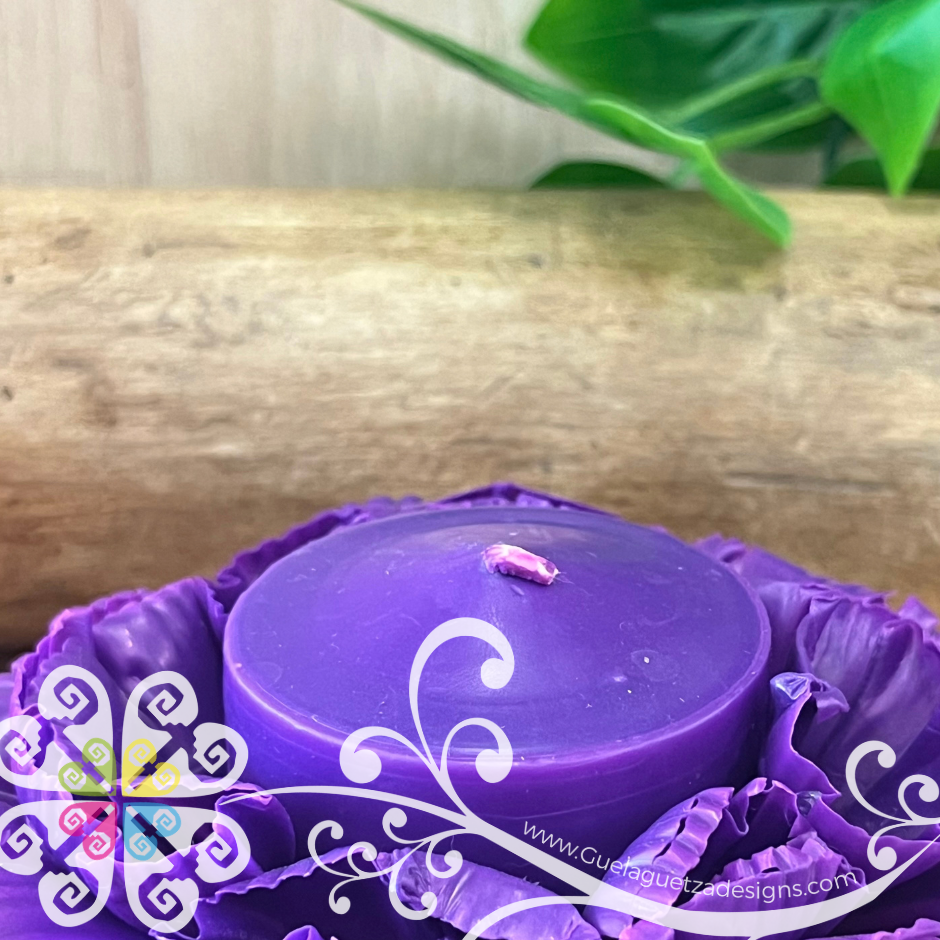 Purple Cirio Escamado Elegancia Artesanal- Artisan Candles Vedesa