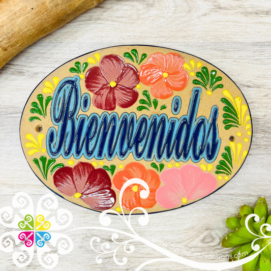 Clay Bienvenidos House Sign - Placa De Casa