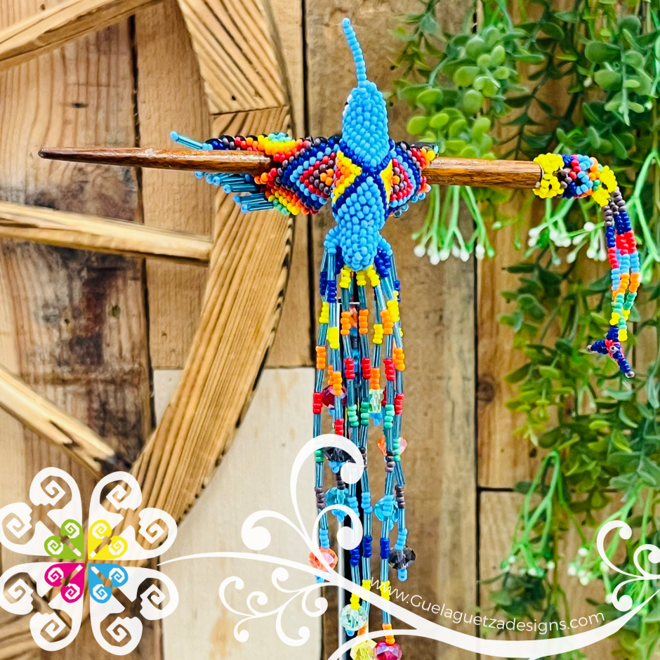 Hummingbird Beaded Hair Brooch