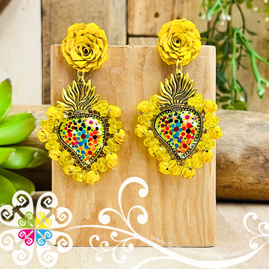 Large Corazon Milagro Studs- Palm Earrings
