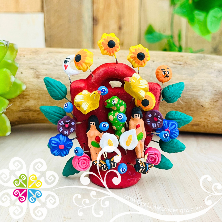 Mini Arbol Pintado Home Decor - Barro Metepec