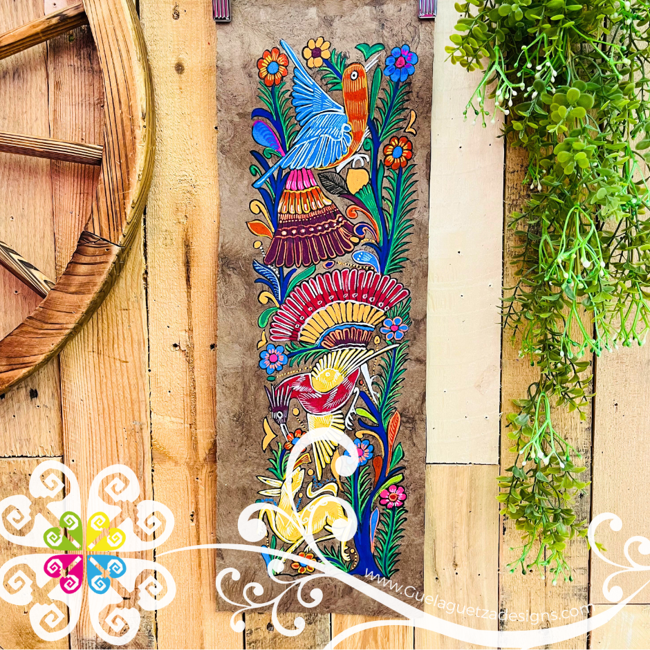 Long Medium Fall Colors Fauna Designs - Amate Paintings
