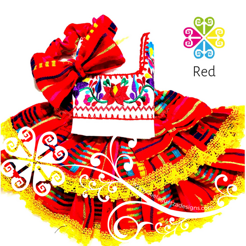 Red Primavera Girl Set - Mexican Children Outfit
