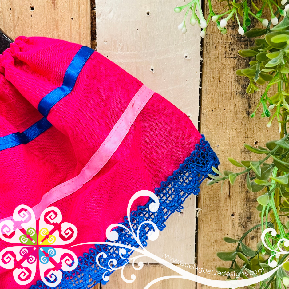 Fuchsia Liston Campesino Children Dress