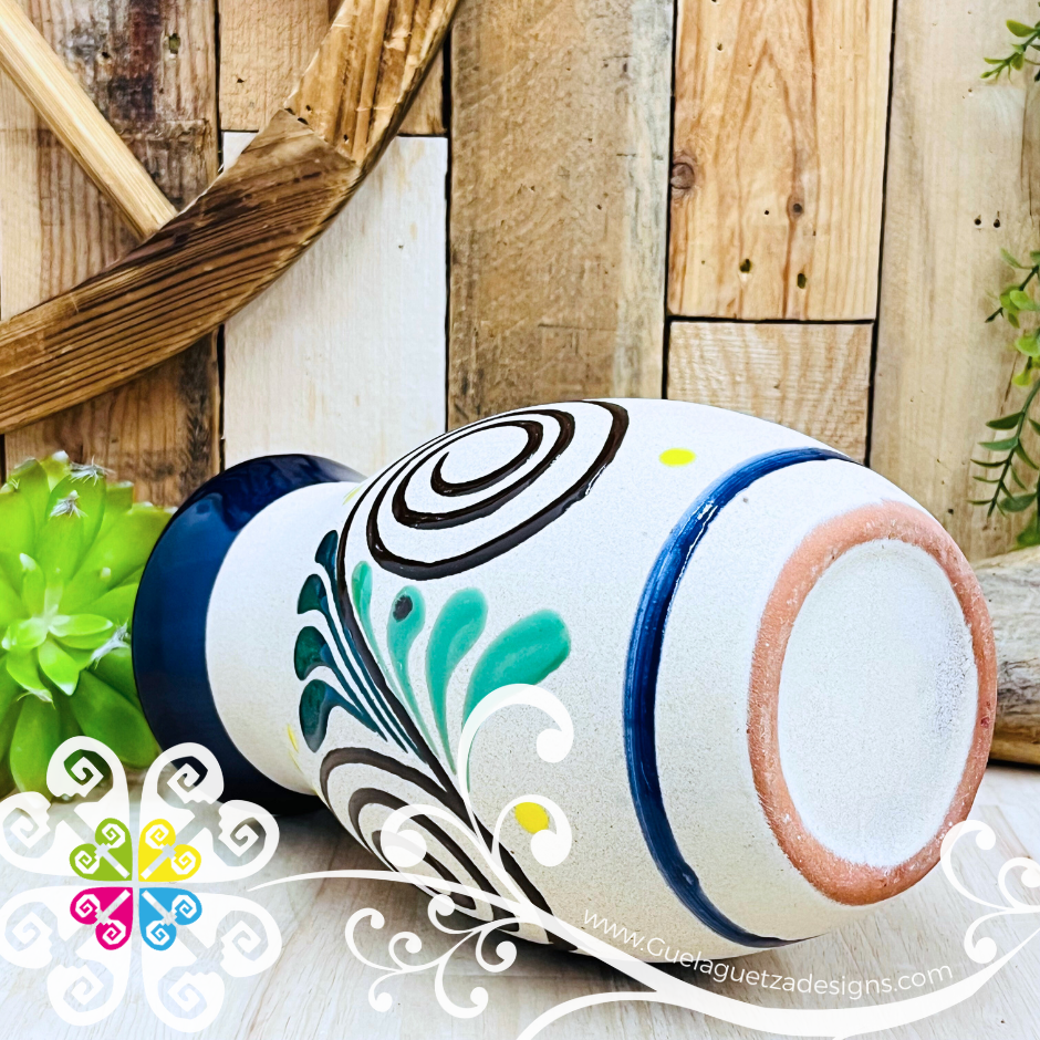 Navy Blue Catrina Ovulo Vase - Mexican Home Décor