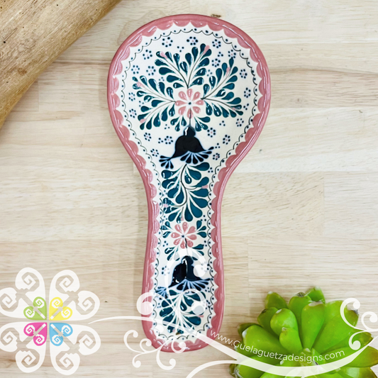 Pink Hummingbird Spoon Rest - Barro Alta Temperatura - Spoon Rest