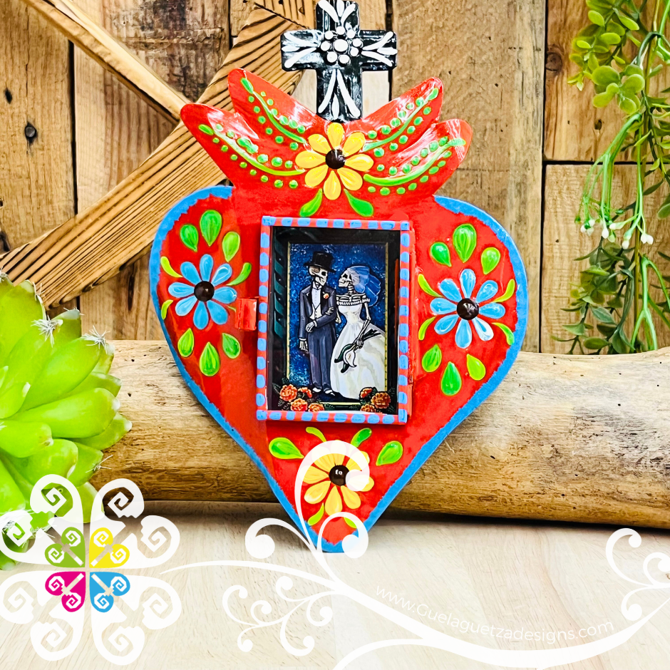 Large Day of the Dead Nicho Frame - Hojalata San Miguel Collection