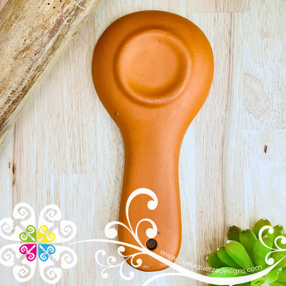 Natural with White Espiga Clay Cucharero - Spoon Holder