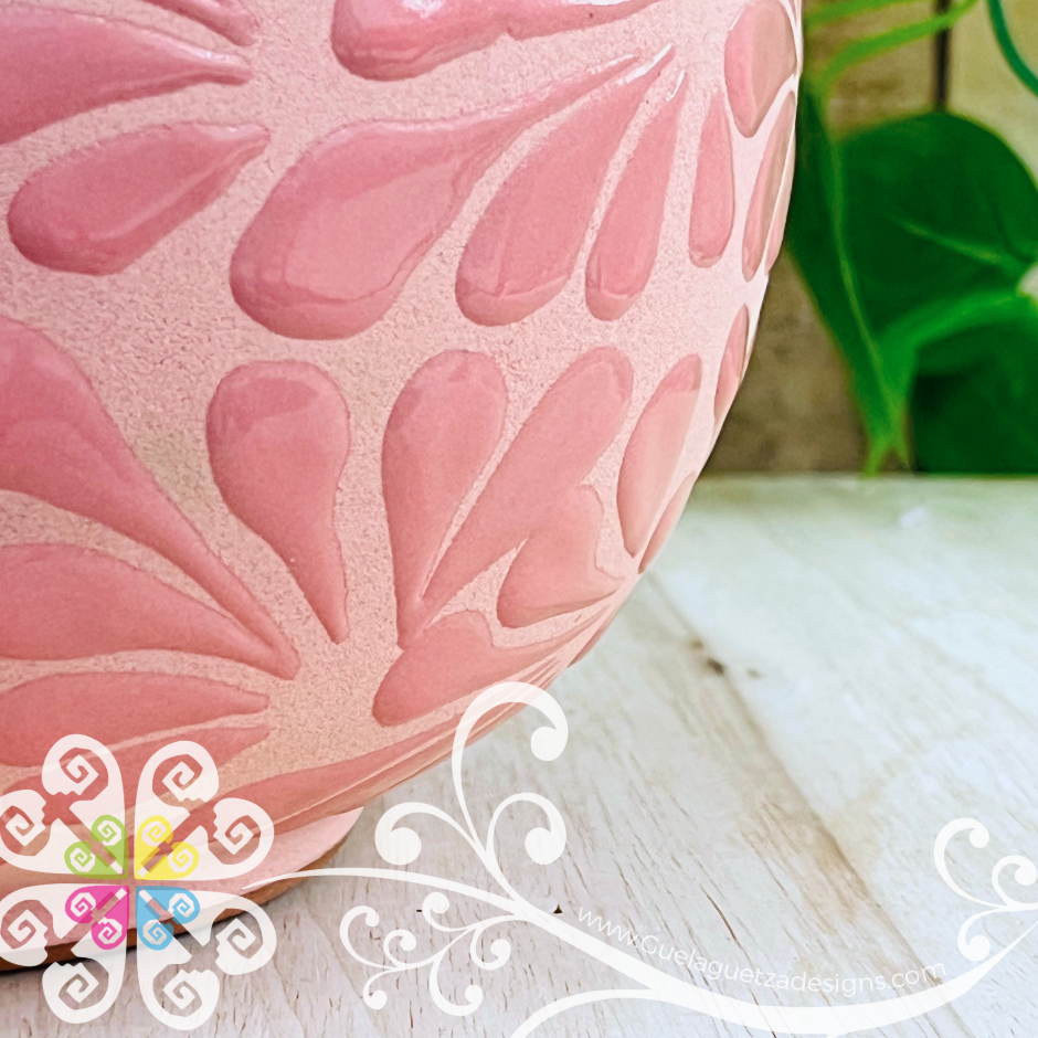 Pink Espiga con Pink Engobe Large Pato Clay Pitcher - Jarro de Barro
