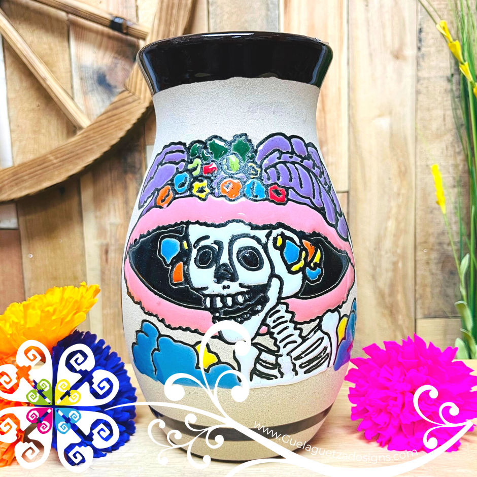 Brown Catrina Ovulo Vase - Mexican Home Décor