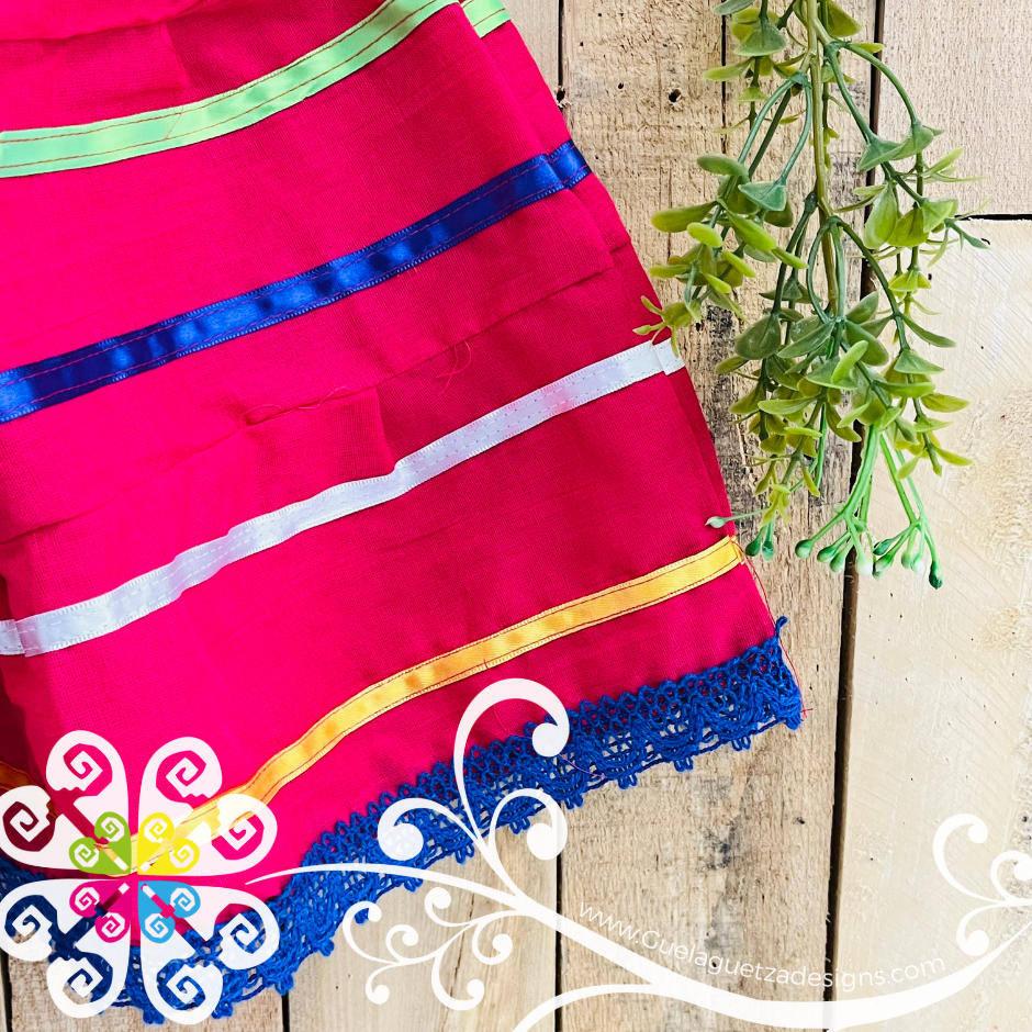 Fuchsia Liston Campesino Children Dress