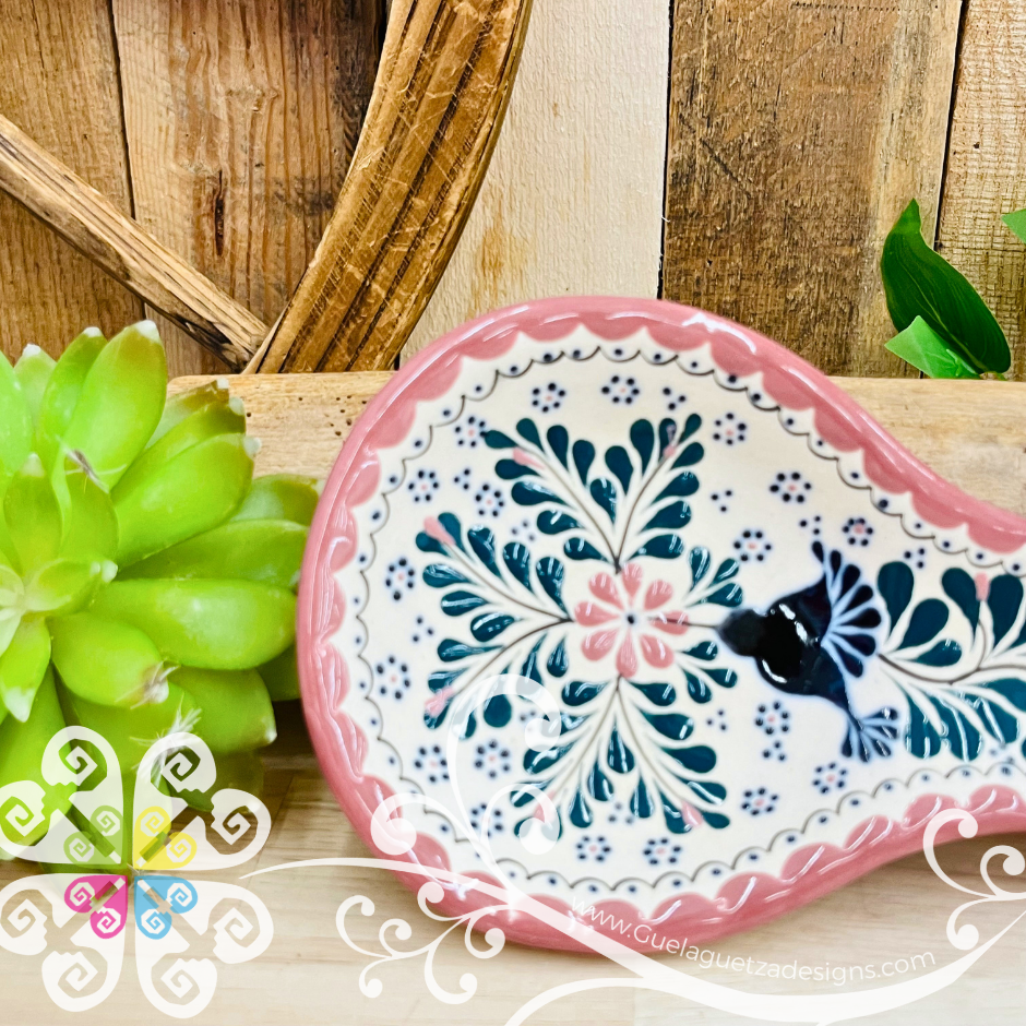 Pink Hummingbird Spoon Rest - Barro Alta Temperatura - Spoon Rest