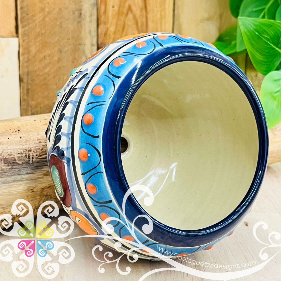 Multicolor Pecera Planter - Maceta Mexicana - Talavera Home Decor