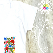 White Embroider Women Tee - Pocket Embroider