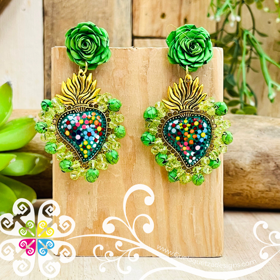 Large Corazon Milagro Studs- Palm Earrings