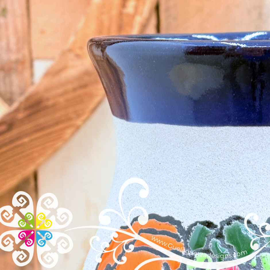Navy Blue Catrina Ovulo Vase - Mexican Home Décor