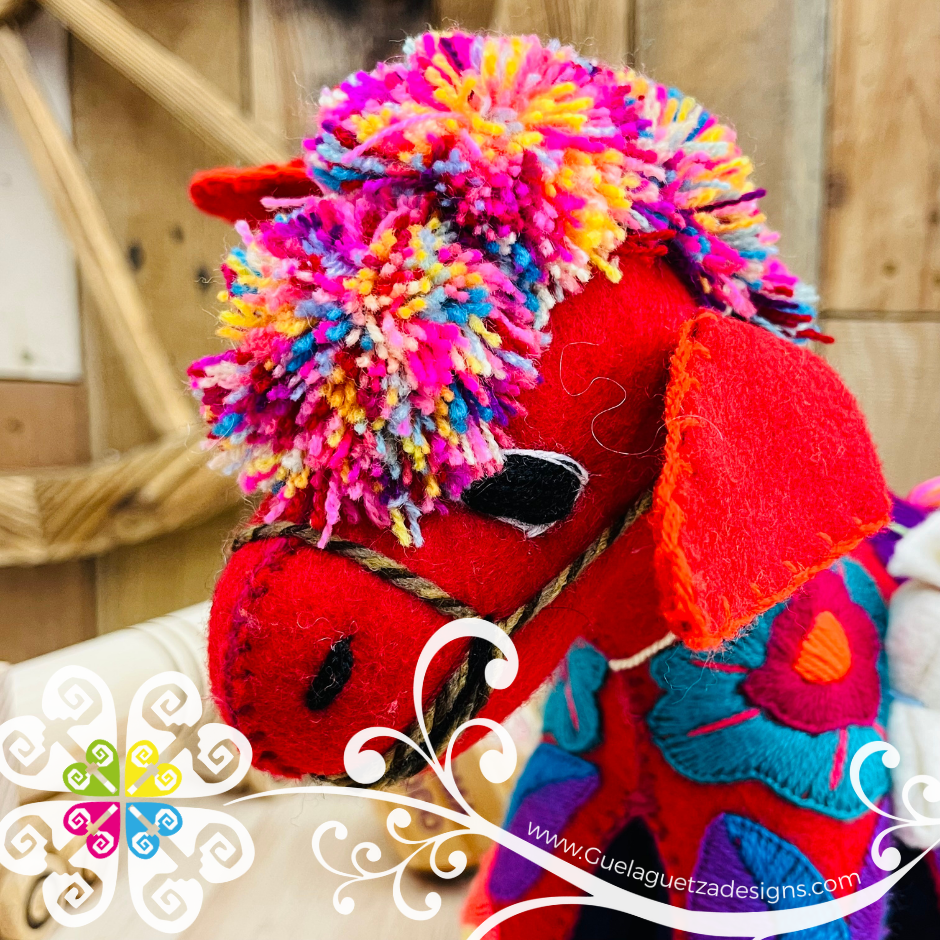 Embroidered Donkey - Chiapas Stuffed Animal