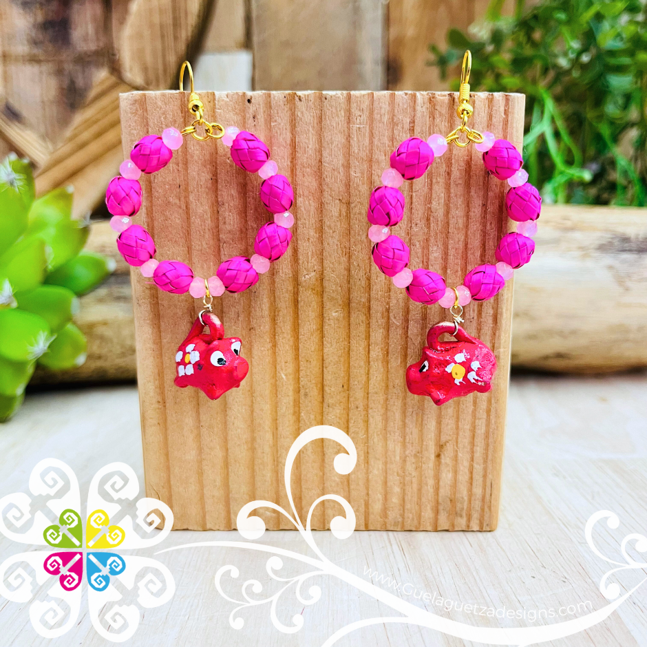 Porki Hoops Clay Earrings - Palm Earrings