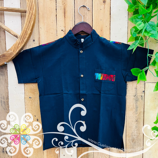 Navy Blue Colores Coralillo Boy Shirt - Camisas de Niño
