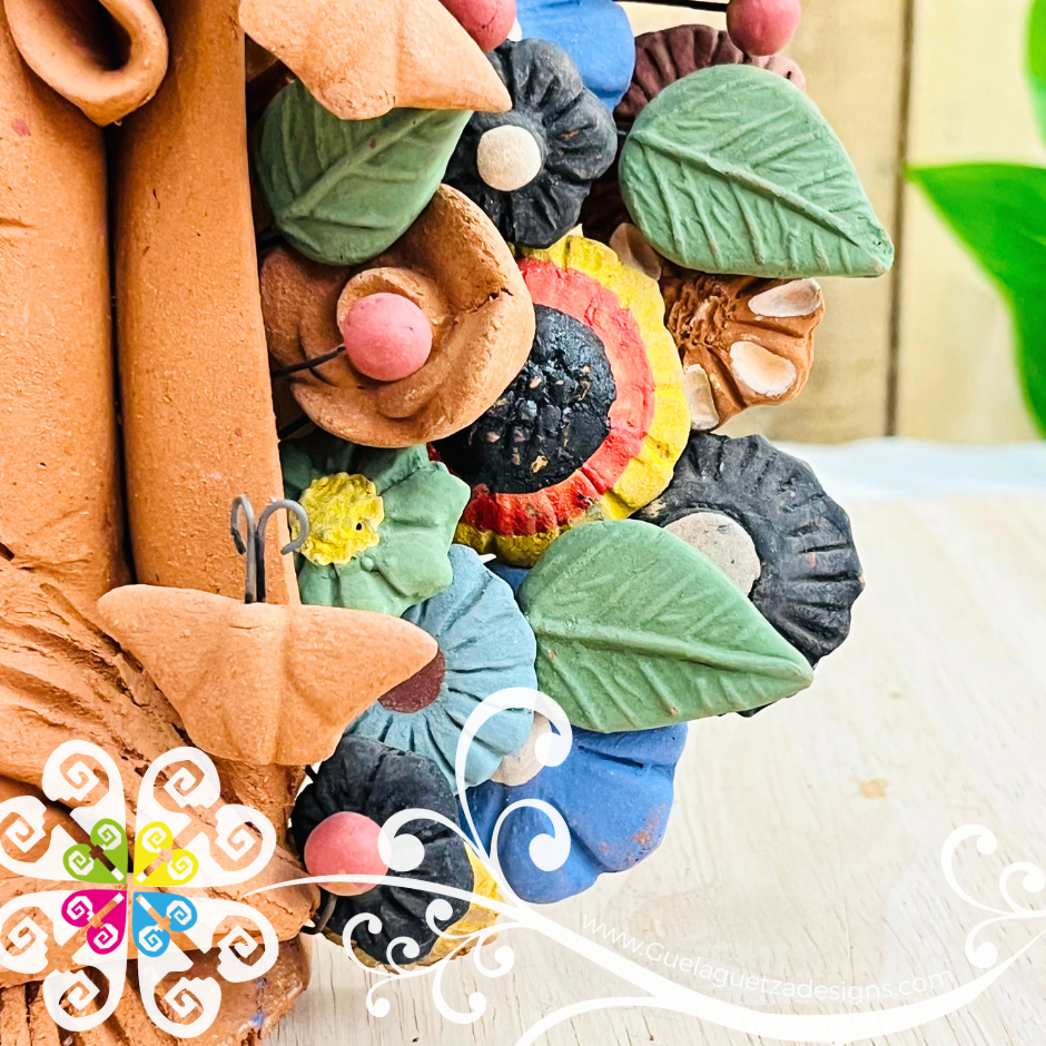 Large Colores Virgen de Guadalupe Home Decor - Barro Metepec