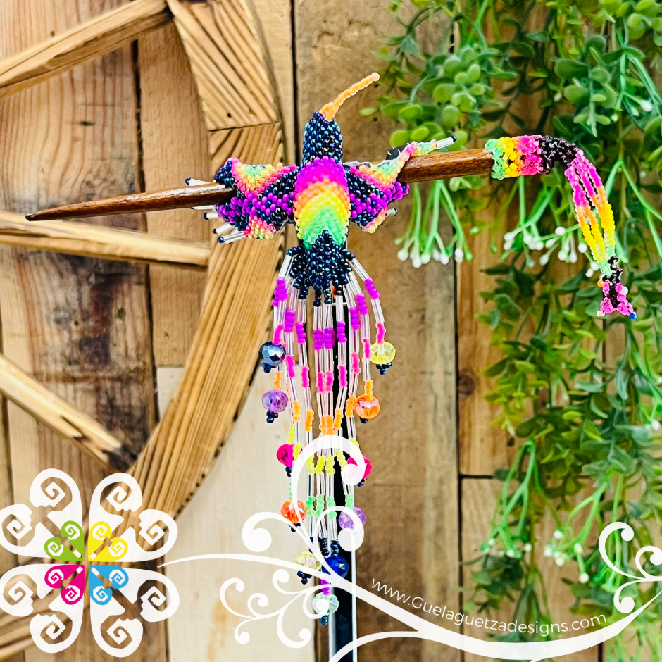 Hummingbird Beaded Hair Brooch