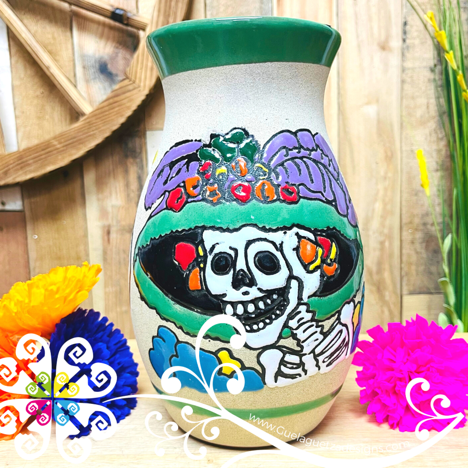 Pistachio Catrina Ovulo Vase - Mexican Home Décor