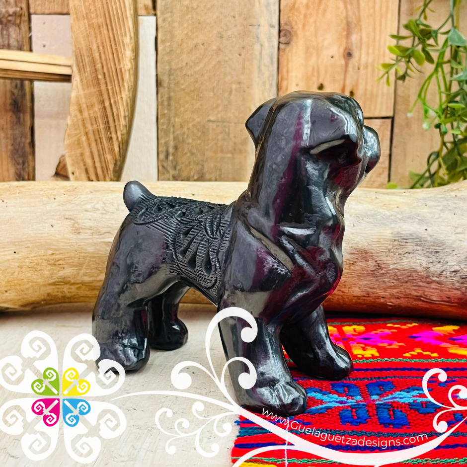Rottweiler Dog Black Clay Figure - Barro Negro Oaxaca