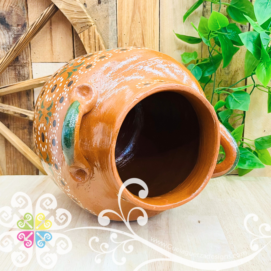 Large Capula Sencillo Olla de Barro con Tapa- Capula Sencillo Clay Ollas