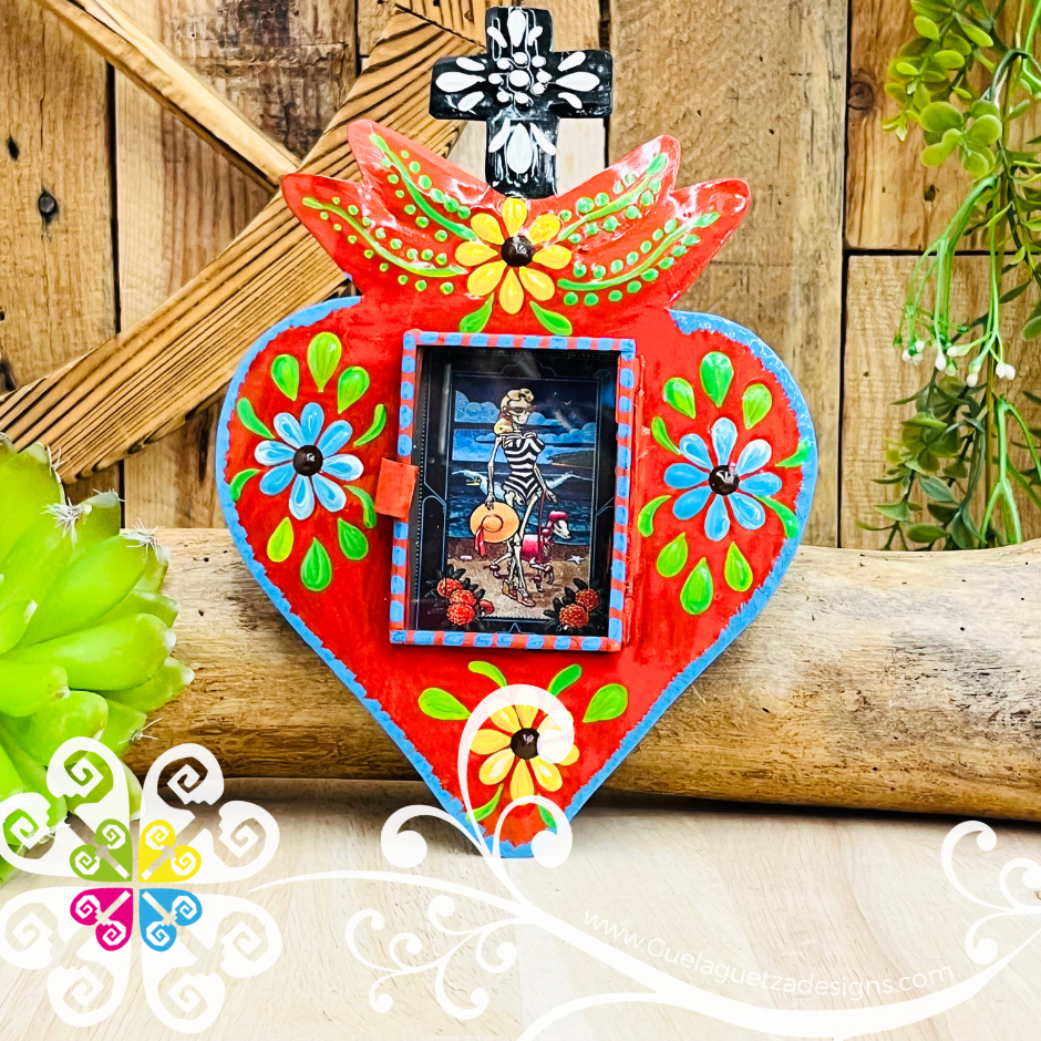 Large Day of the Dead Nicho Frame - Hojalata San Miguel Collection