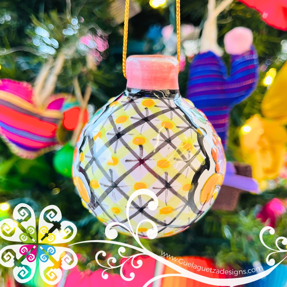 Floral Puebla Ornaments - Talavera Christmas Ornaments