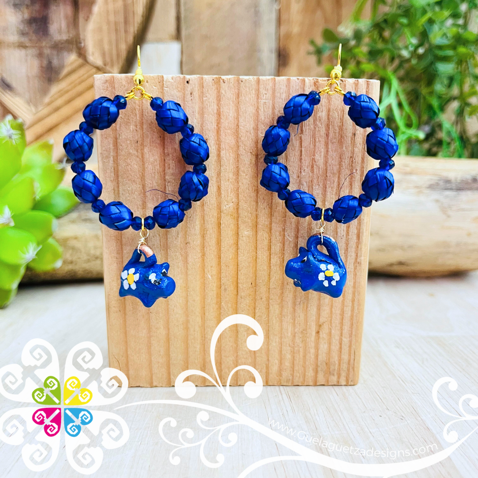 Porki Hoops Clay Earrings - Palm Earrings