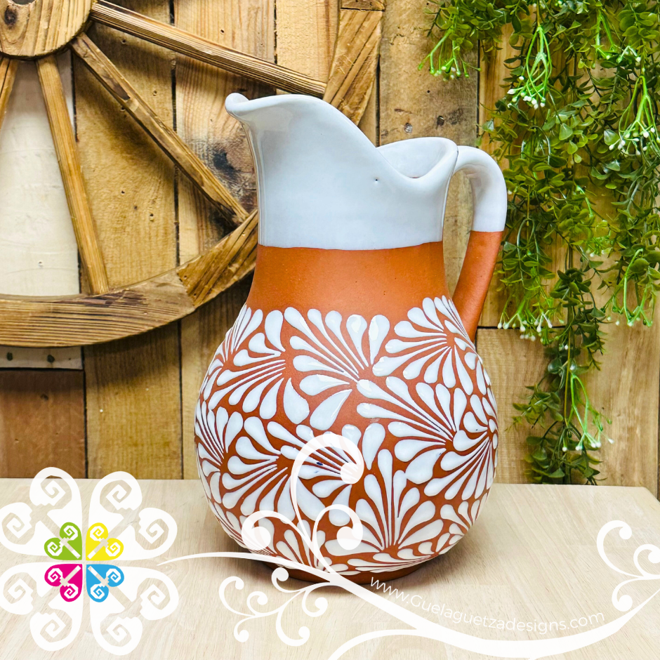 Natural with White Espiga Pato Pitcher Set - 4 Cantaritos