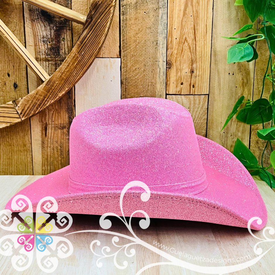 Baby Pink Glitter Cowboy Hat - Unisex Hat