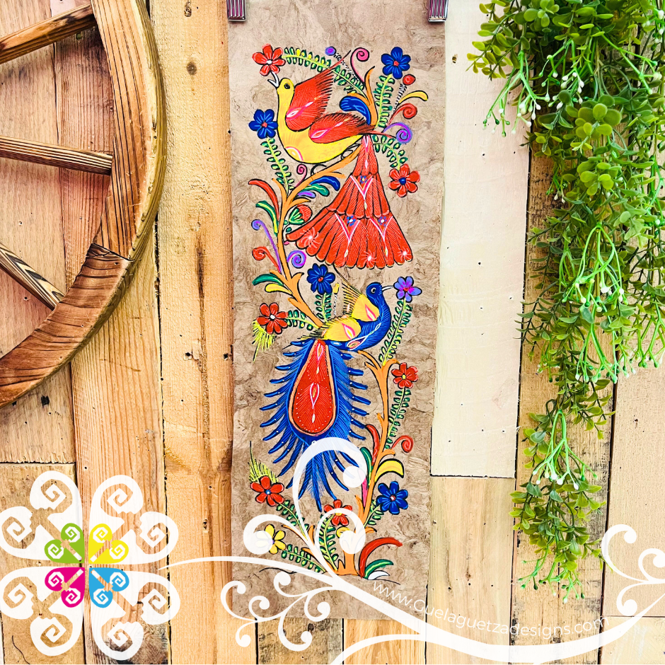 Long Medium Fall Colors Fauna Designs - Amate Paintings