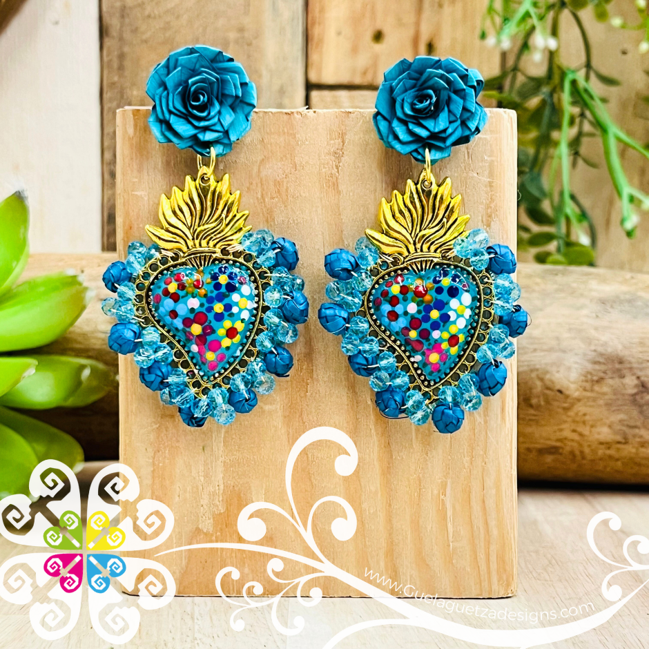Large Corazon Milagro Studs- Palm Earrings