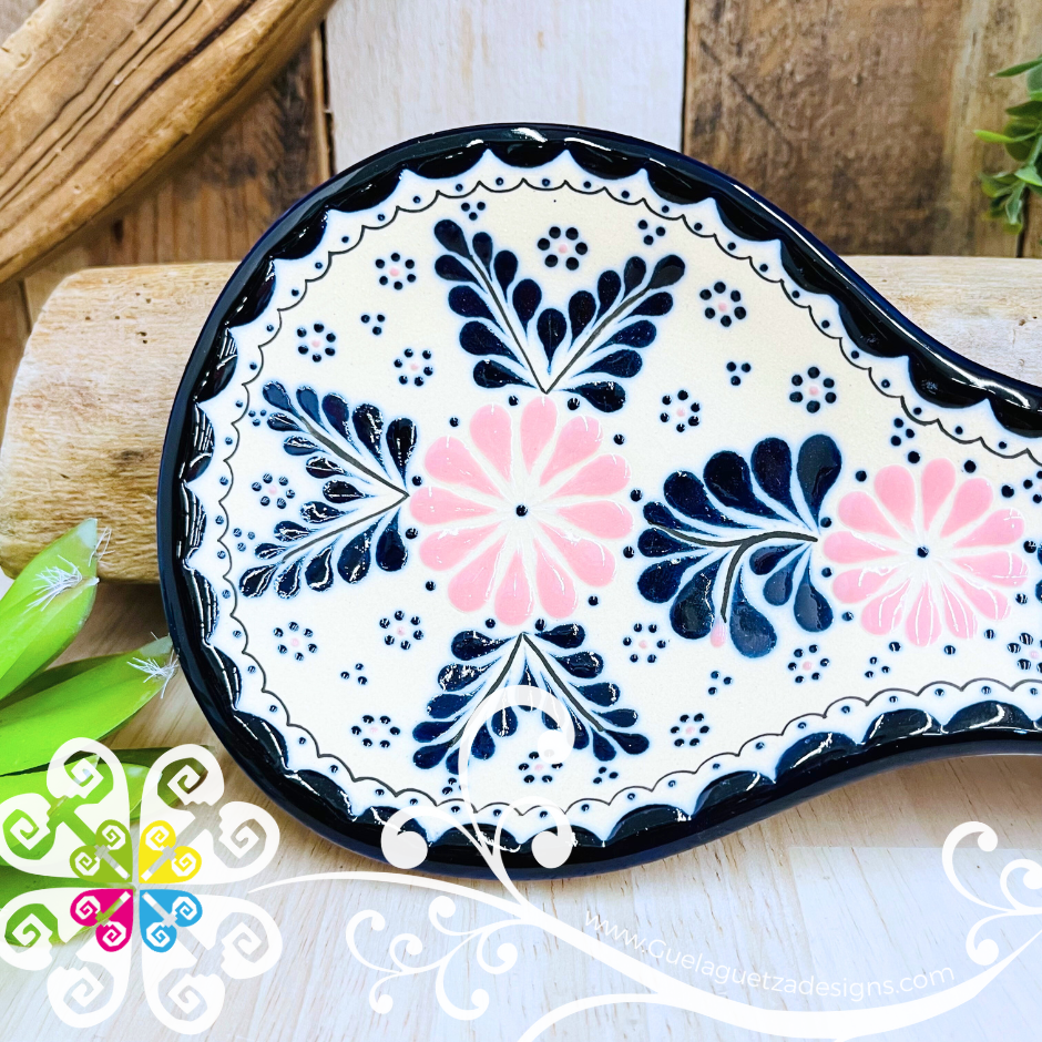 Pink Dalia Spoon Rest - Barro Alta Temperatura - Spoon Rest
